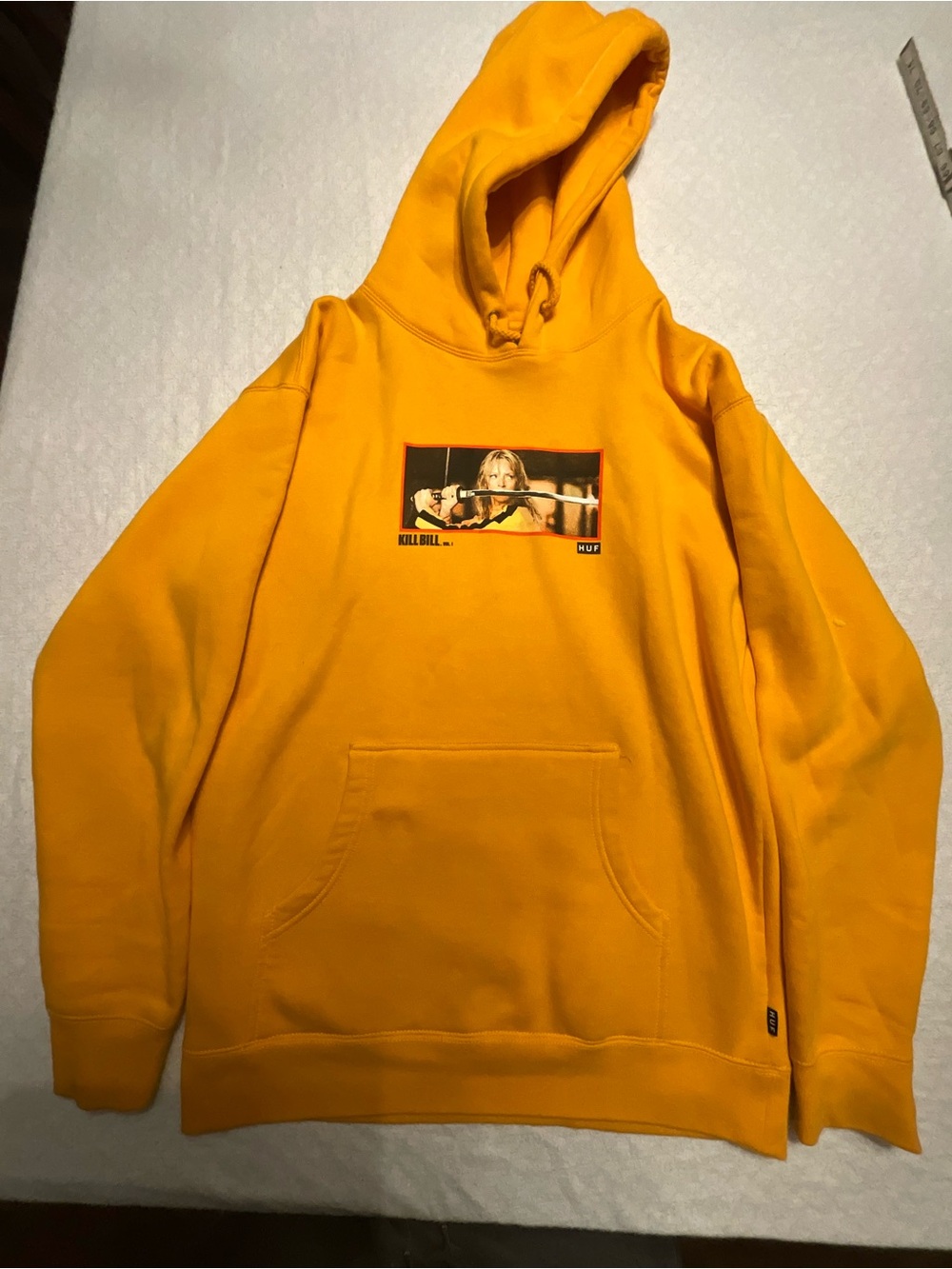 HUF Men's Yellow Graphic Crewneck Hoodie